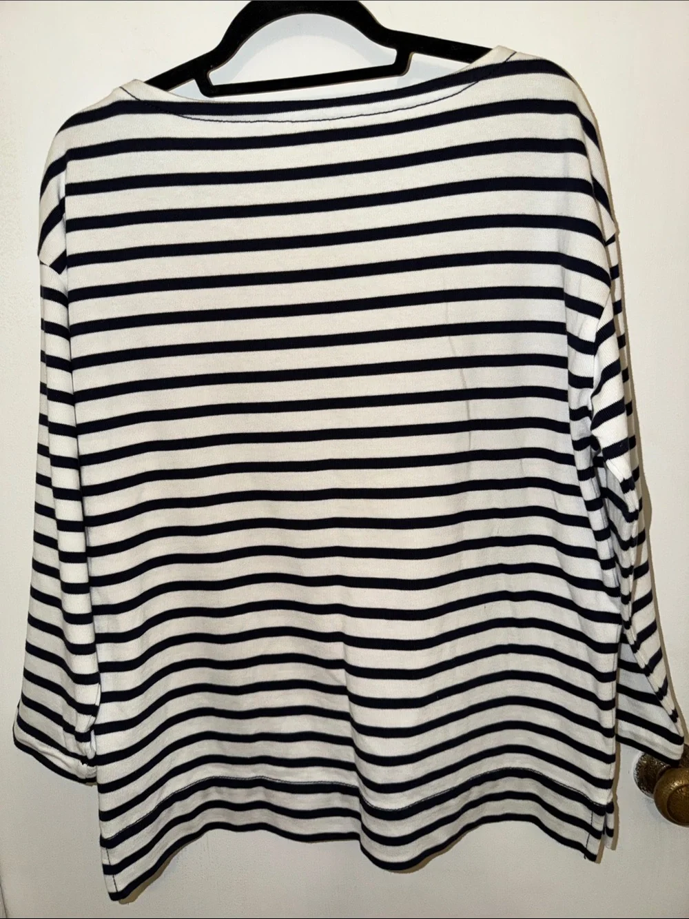 kate spade White & Navy Striped 'Beware of Sharks' Long Sleeve Tee